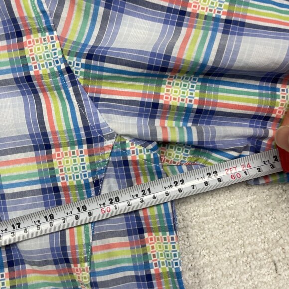 AU NOIR Button Down Shirt Men’s Size 5 Multicolor pride Plaid Flip Cuff Preppy - Picture 8 of 16